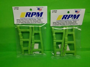 RPM TRAXXAS SLASH STAMPEDE RUSTLER 4X4 GREEN Front + Rear SUSPENSION ARMS 2 pair
