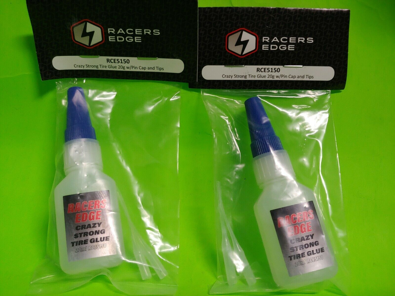 2 PACK Racers Edge RC Tire Glue 20g w/Pin Cap Tips PROLINE 6031-00 AKA ARRMA