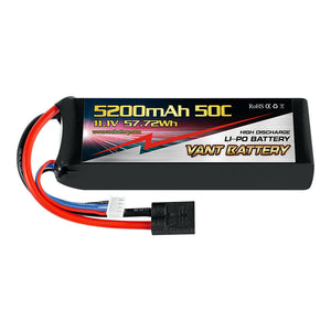 VANT 5200MAH 3S 11.1 50C LIPO BATTERY TRAXXAS PLUG GENS ACE LECTRON TURNIGY HPI