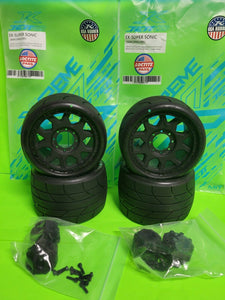 4 JETKO SUPER SONIC 3.8 SGT BELTED TIRES 17MM TRAXXAS REVO CORALLY POWERHOBBY