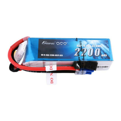 GENS ACE 2200MAH 4S 45C 14.8V LIPO BATTERY EC3 PLUG  ZIPPY VENOM DRONE  LECTRON