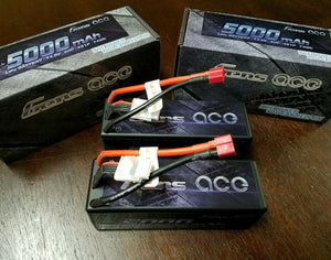 2 Gens Ace 4S 5000mAh 14.8V 50C/100C Lipo Batteries TRUGGY BUGGY VENOM RC8 LOSI