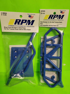 RPM TRAXXAS SLASH 2WD FRONT + REAR BLUE BUMPERS BUMPER 80955 81005 XL5 VXL