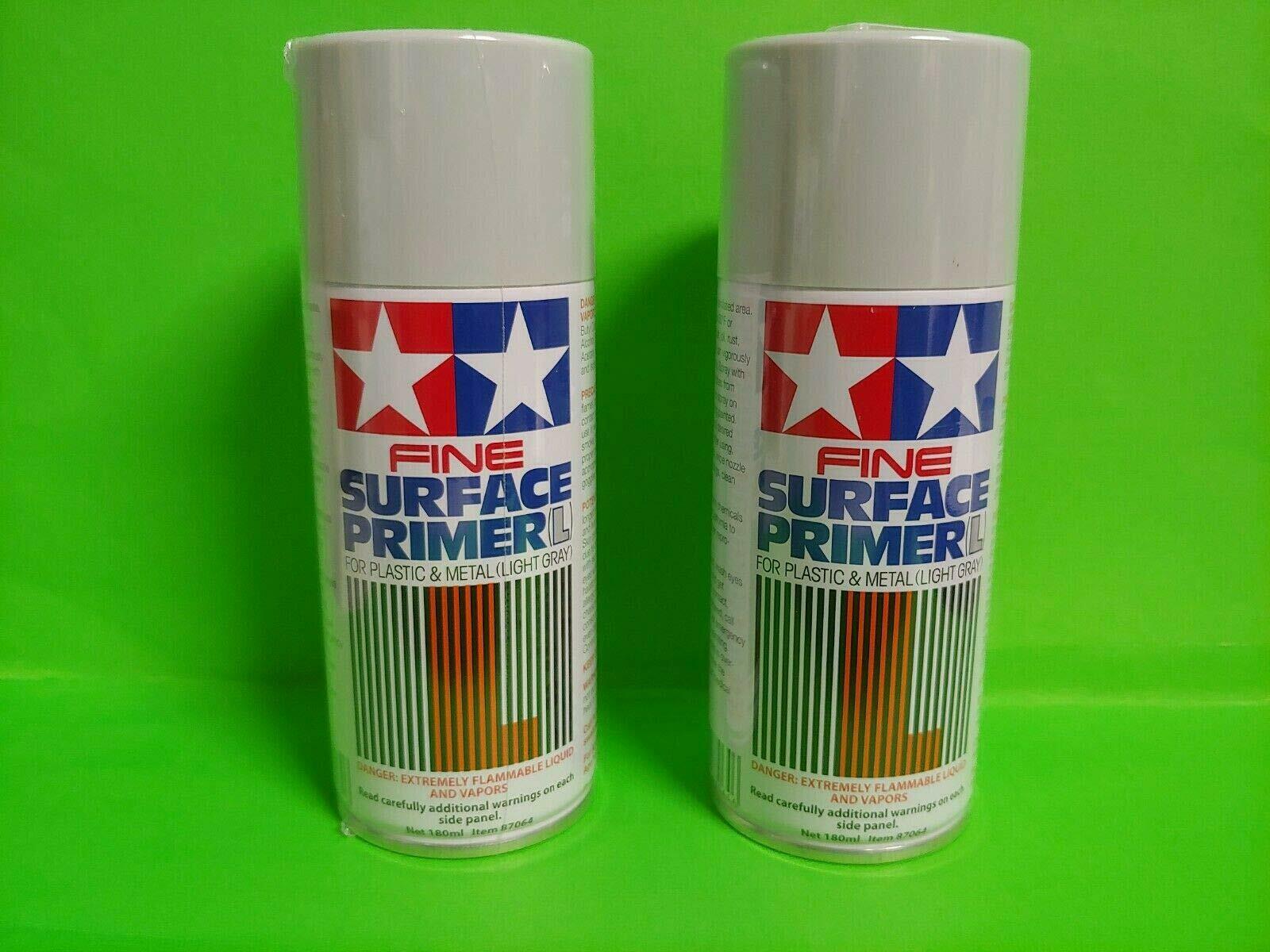 2 PACK Tamiya 87064 Gray Fine Surface Primer L Spray Paint Can 180ml