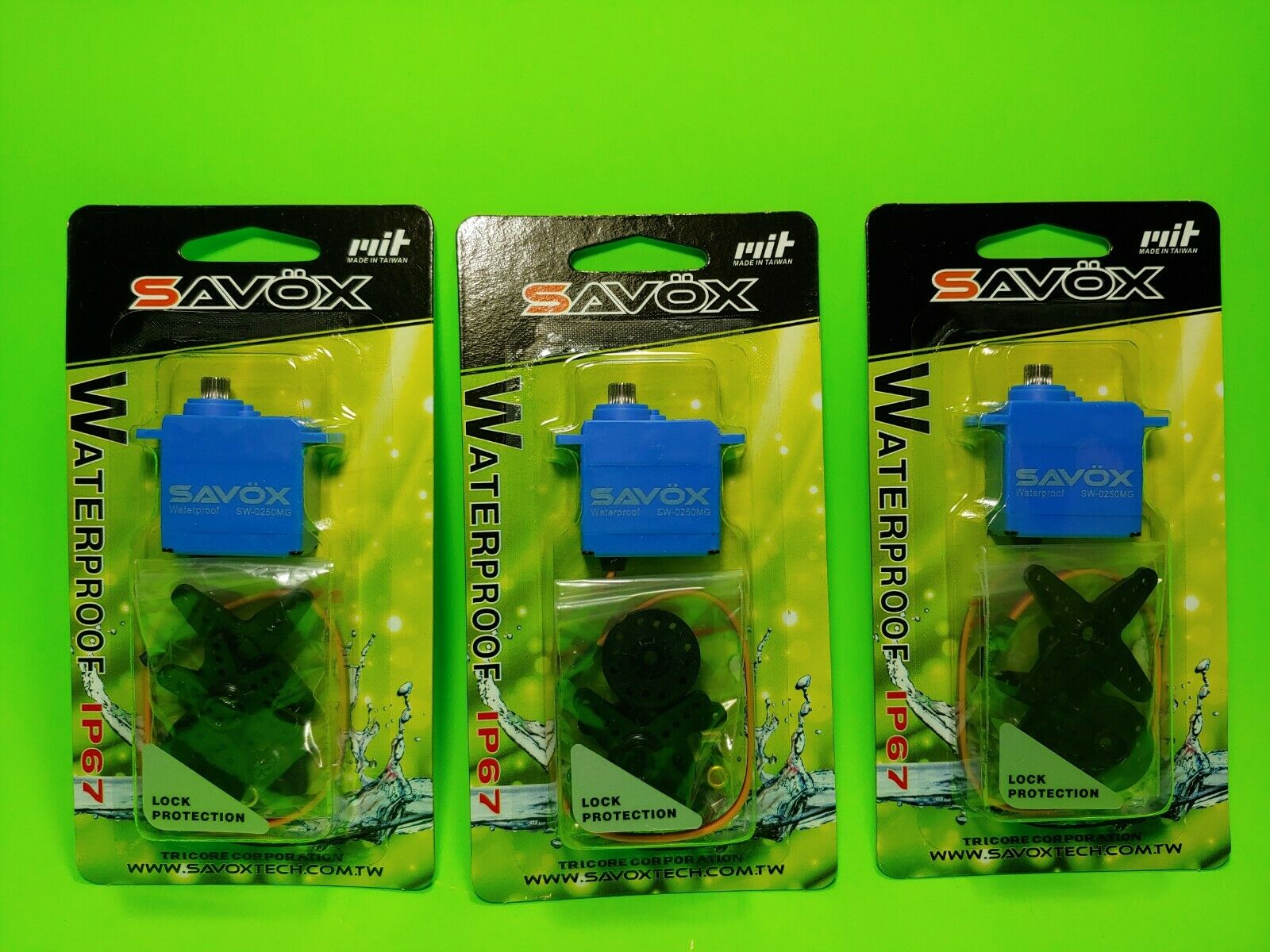3 PACK Savox SW-0250MG Waterproof Metal Gear Micro Servo Traxxas 1/16