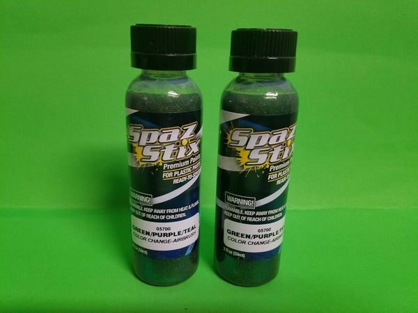 2 pack Spaz Stix 05700 Green / Purple / Teal Color Change Airbrush Paint 2oz