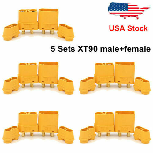 5 Pairs Amass XT90 Male Female Connector Adapter Plug for RC Lipo Battery 5 Sets