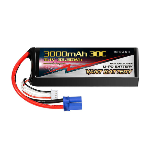E-FLIGHT  VANT 3S 11.1V 3000mAh 30C LiPo Battery EC5 PLANE LOSI ARRMA GENS ACE