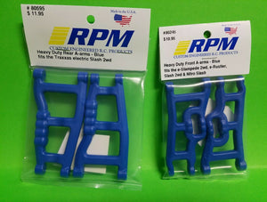 RPM 80245 Front & 80595 Rear Blue A-Arms 1/10 Traxxas Slash 2wd VXL XL-5 Raptor