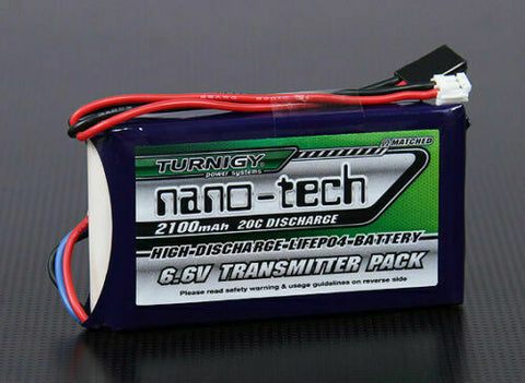 Turnigy nano-tech 2100mAh 2S 6.6v 20C LiFePo4 Transmitter Pack Battery T14SG