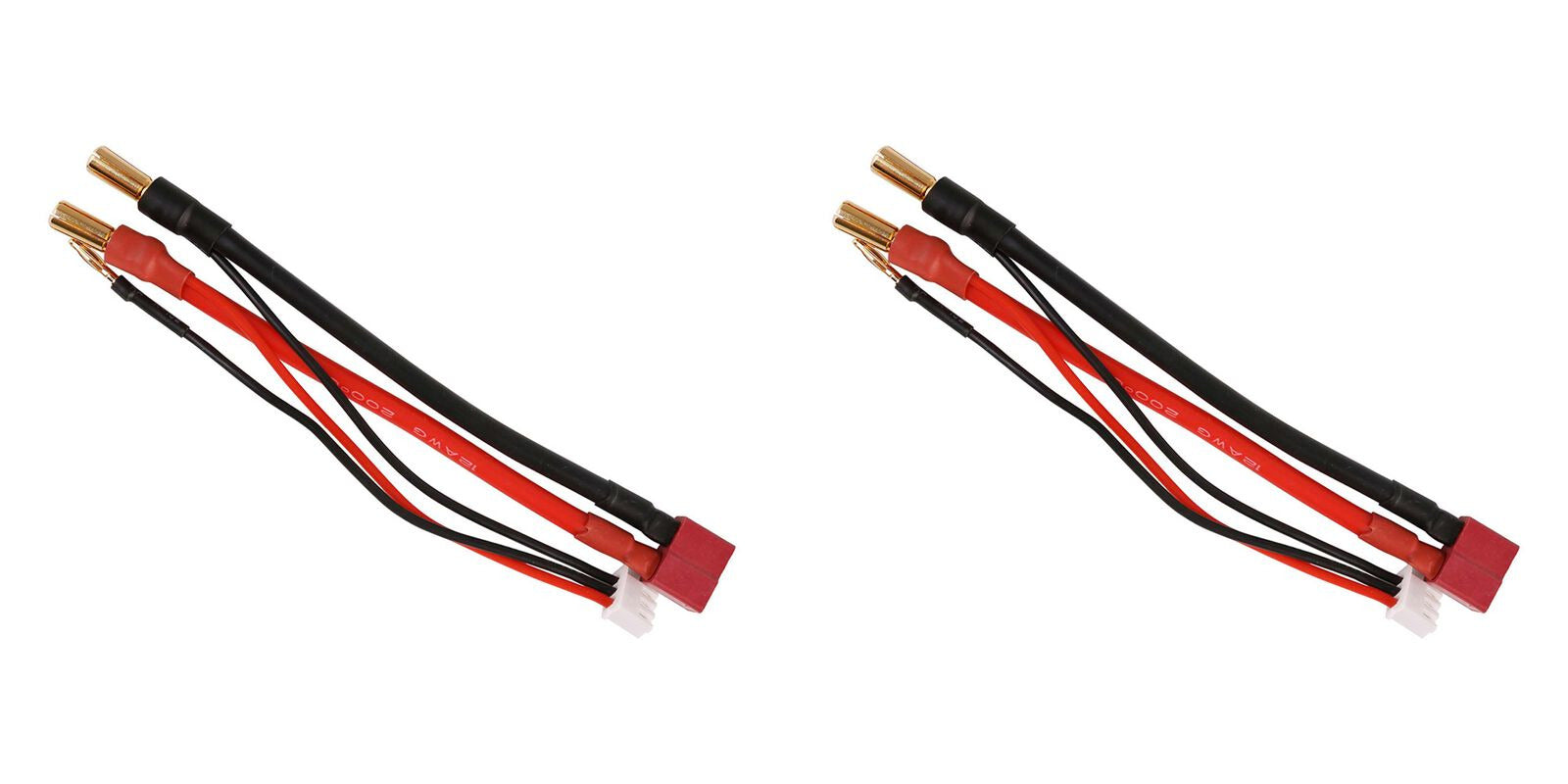 2 PACK 5MM Charge/Balance LiPo Battery Dean's  Bullet Connector GENS ACE REDLINE