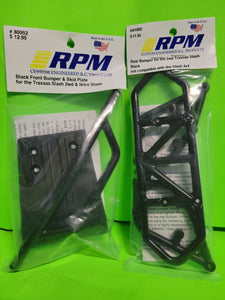 RPM TRAXXAS SLASH 2WD FRONT + REAR BLACK BUMPERS BUMPER 80952 81002 XL5 VXL