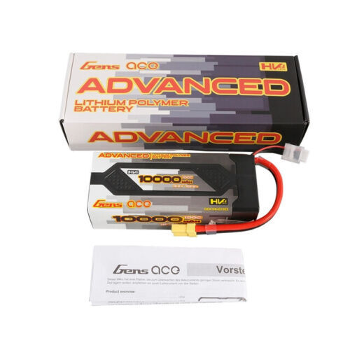 Gens Ace Advanced 10000mAh 15.2V 100C 4S HardCase Lipo Battery Pack EC5 : ARRMA
